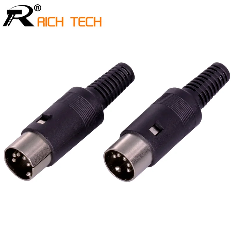 

20pcs Wire connector 5PIN DIN male Plug Cable adapter with black Plastic Handle