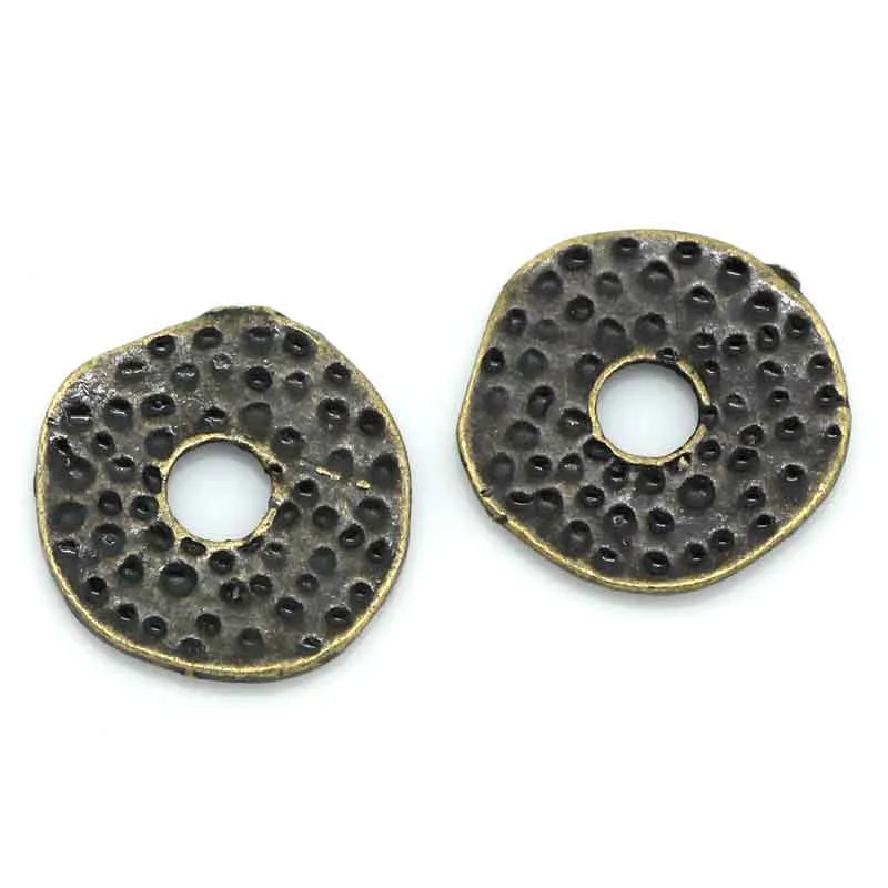 

Doreen Box hot- Spacer Beads Round Antique Bronze Dot Carved 11.5x11mm, Hole:approx 2.8mm, 100PCs (B26043)