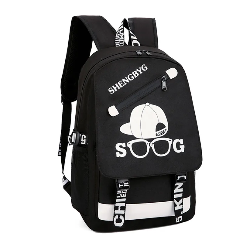 

Night Reflective Men's Travel Backpack Personality USB Jack Computer Bag Ladies Large Capacity Light Backpack
