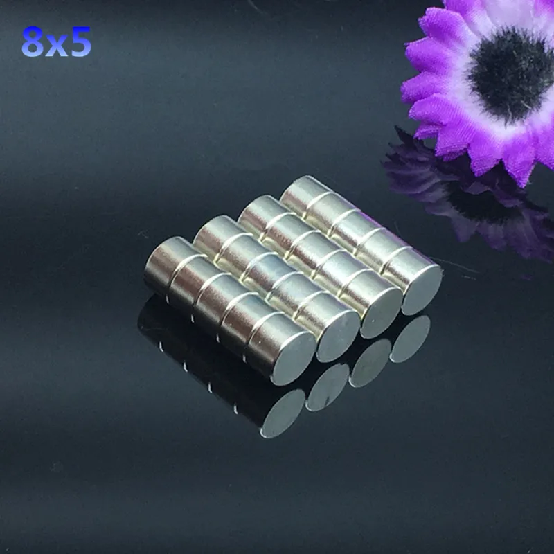 50 шт. 8x5 мм сильные круглые цилиндрические магниты 8x5 мм Редкоземельные неодимовые N52 мощный постоянный магнит круглый магнит 8*5 мм
