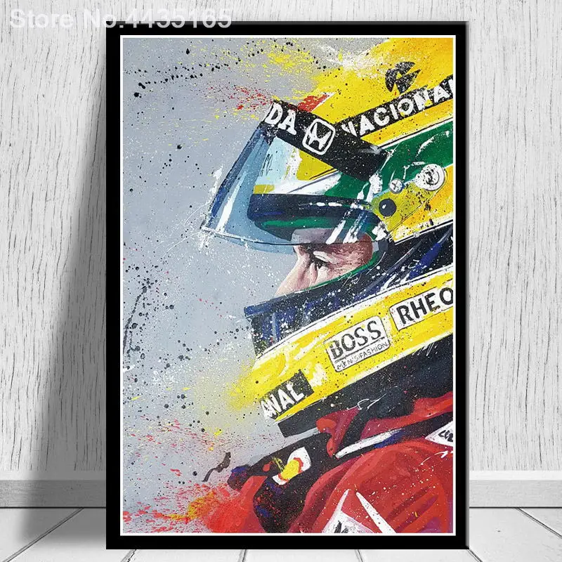 Постеры и принты Ayrton Senna Da Silva F1 гонщик Чемпион художественный плакат Настенная картина холст живопись для гостиной домашний декор - Цвет: Бургундия