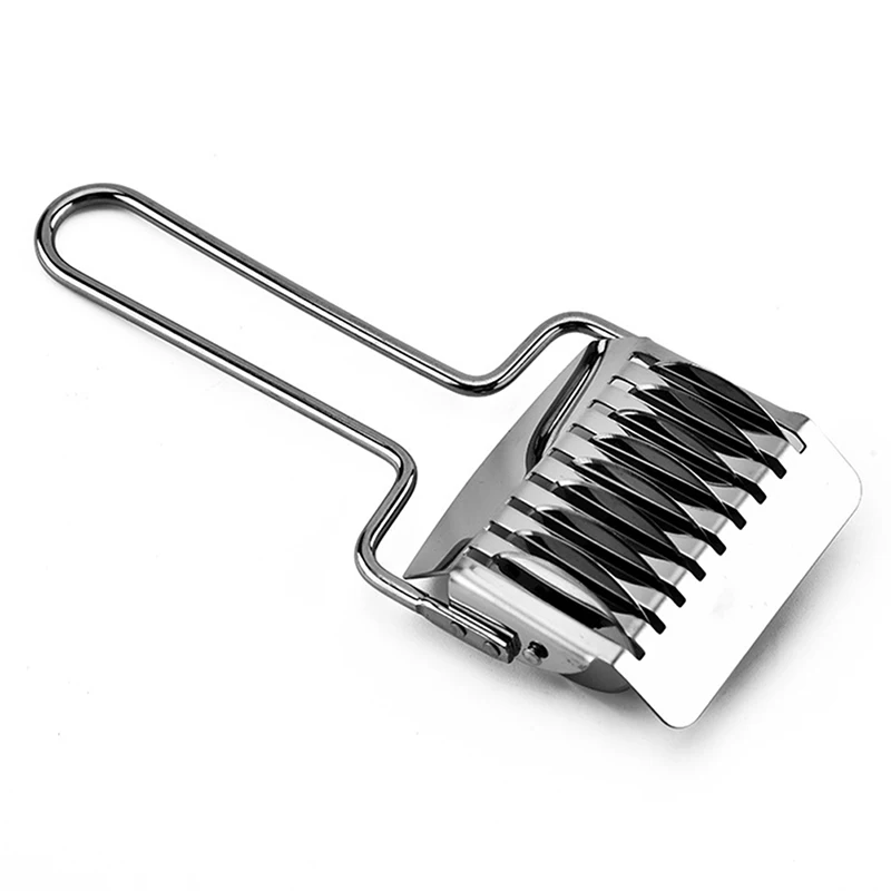 

1PCS Kitchen Helper Stainless Steel Noodle Maker Lattice Roller Cutter Tool DIY Dough Cutting Tool