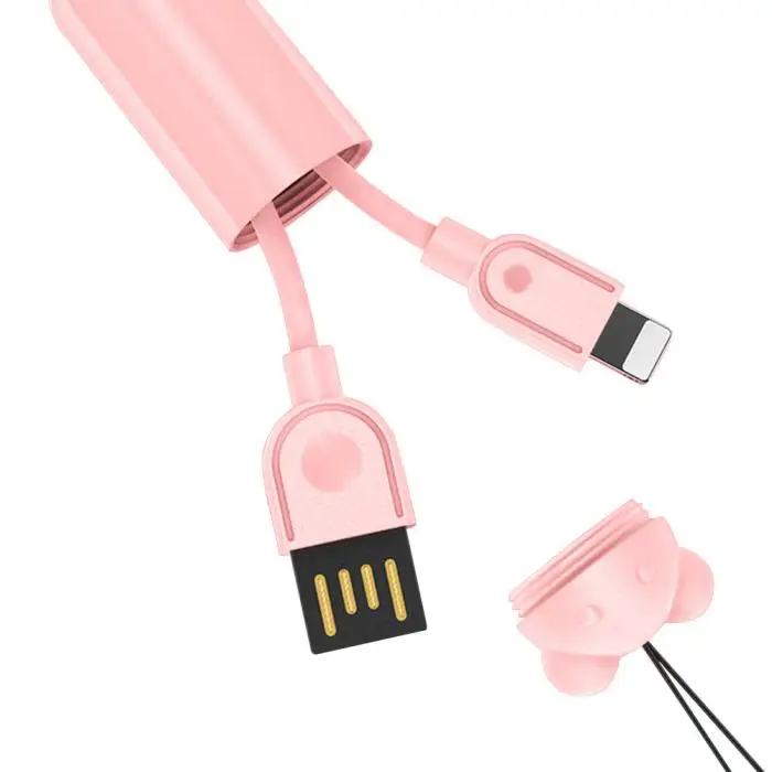 Portable Car Keychain Data Cable Telescopic USB Phone Fast Charging Line TD326