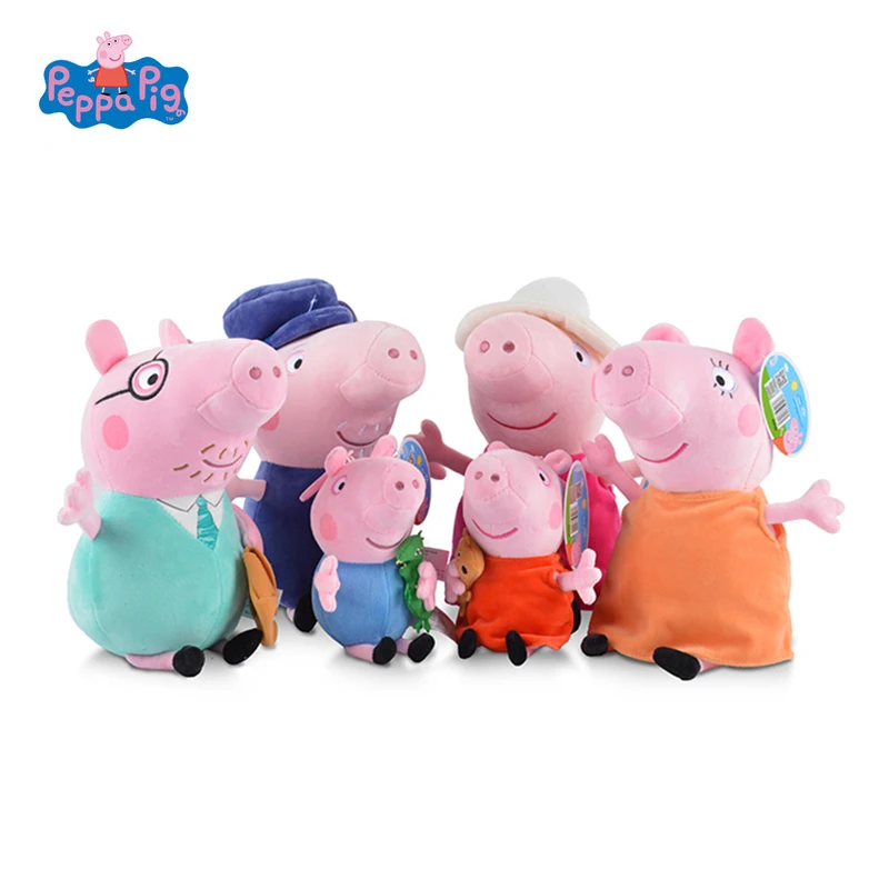 Натуральная Свинка Пеппа Семейные Плюшевые игрушки Peppa George Pig Семейные игрушки для детей куклы для хобби и мягкие плюшевые игрушки Новогодние подарки