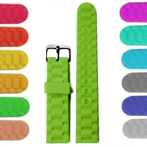 18mm Grass Green Silicone Jelly Rubber Ladies Men Watch Band Straps WB1060U18JB