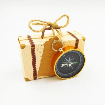 

100pcs Candy Boxes Wedding Anniversary Decorations Candy Box with Compass Travel Theme Party Supplies Wedding Gifts for Guests