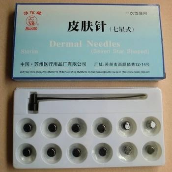 

Hwato brand disposable sterile skin plum blossom dermal needles horn handle 12 pcs interchangeable heads free shipping