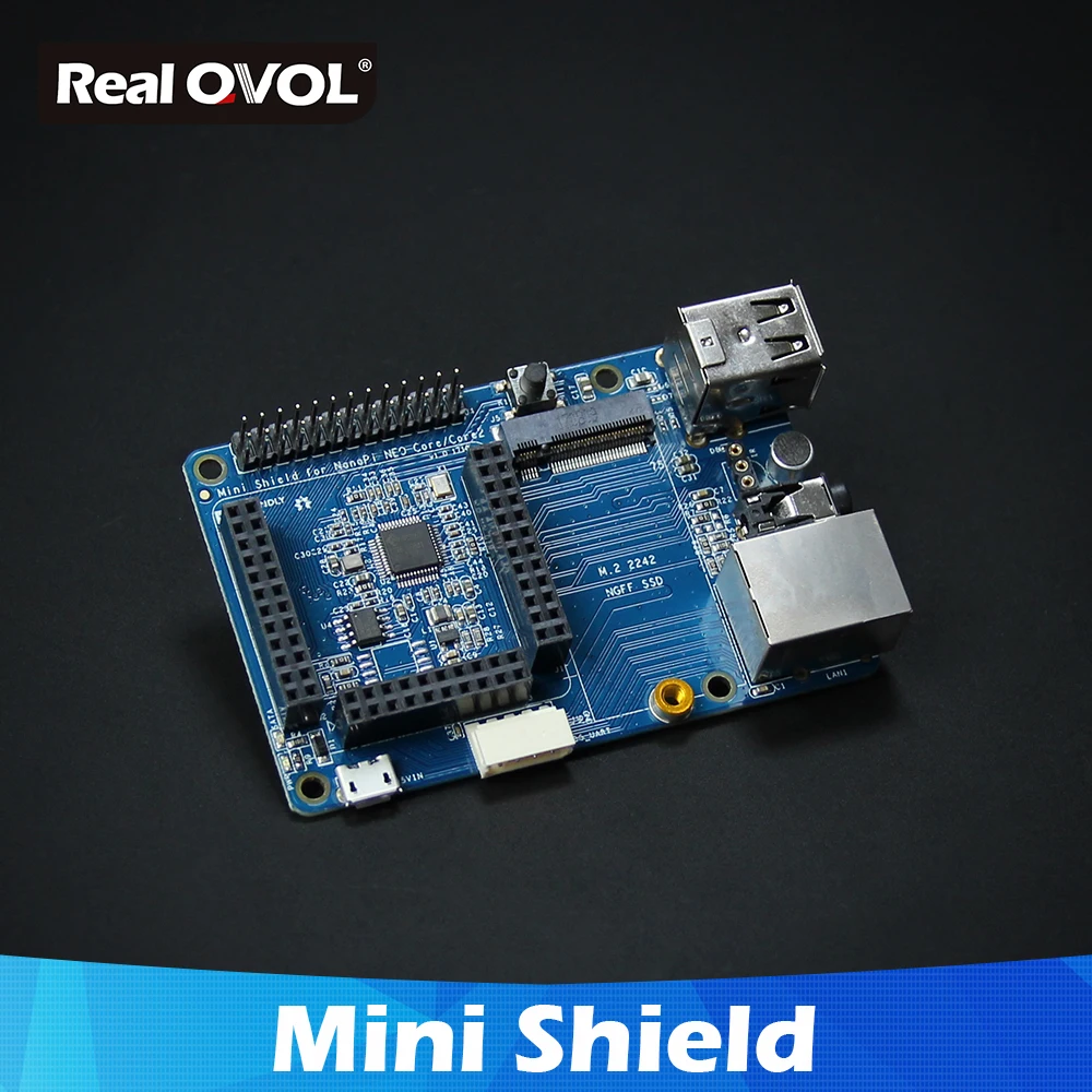 

RealQvol FriendlyELEC Mini Shield for NanoPi NEO Core/Core2 Same form factor as RPi can be well fit into a RPi's case