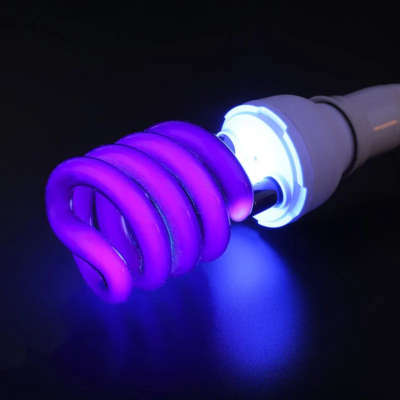 220V E27 40 Вт ультрафиолетовая лампочка энергосберегающие черный светло-фиолетовая лампа освещения ультрафиолетовая флуоресцентная компактная люминесцентная лампа лампочка спираль