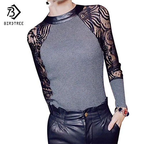 Hot Sale! Autumn and Winter T shirt Women Sexy Floral Lace