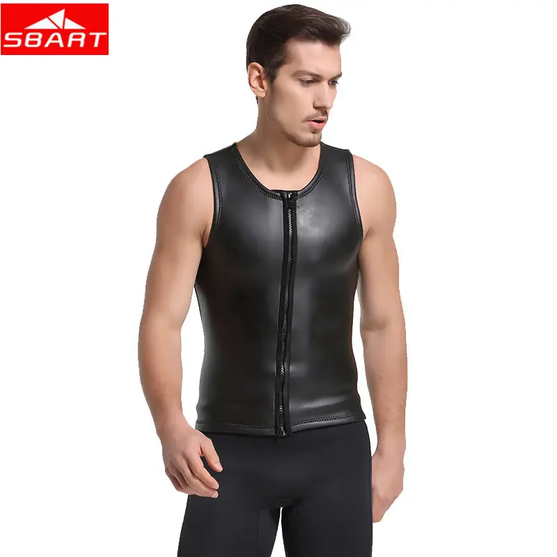

SBART 2MM Neoprene Wetsuits Men's Swimwear Jacket Vest Smoothskin Sleeveless Sun Protection Wetsuit Shirt For Men Surfing Diving