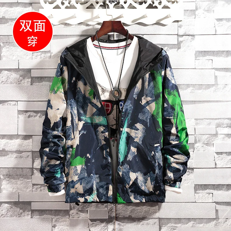 

Jacket Coats Plus Size S-5XL Causal Hooded Camouflage Jacket Thin Windbreaker Outwear Spring Autumn Bomber double-faced Jackets