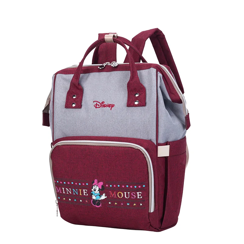 Disney Минни Мумия сумка для подгузников подгузник кормящих сумка для ухода за ребенком путешествия рюкзак дизайнер disney сумки с изображением Микки сумки - Цвет: Коричневый