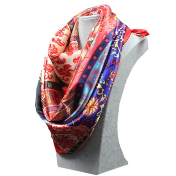 

100% Handmade Screen Print Manufacturing 90 90 Square Twill Ladies Silk Scarves