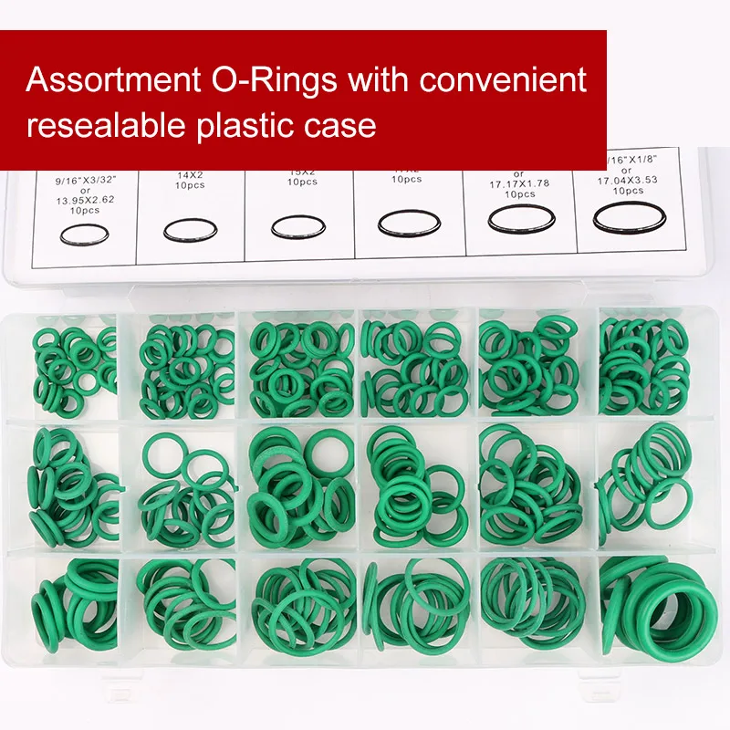 High Quality Rubber 270Pcs 18 Sizes O ring Kit Green Metric O ring