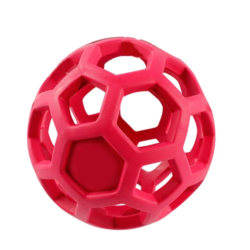 Геометрический шар игрушки для домашних собак натуральный нетоксичный резиновый мяч игрушки-Жвачки для маленьких средних больших собак продукция для тренировки домашних животных - Цвет: red