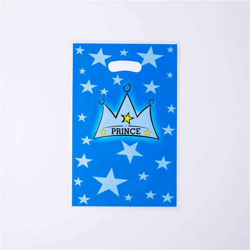 Корона принца Baby Shower одноразовая посуда для вечеринки бумажные салфетки баннер скатерть стакан с соломинкой тарелки день рождения принадлежности - Цвет: Gift Bag 6 pcs