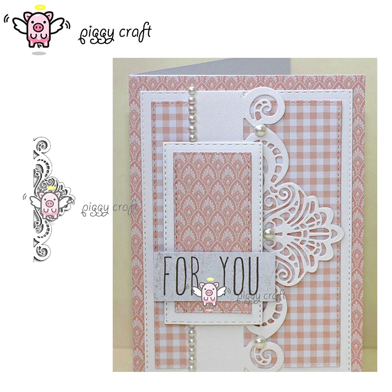 

Piggy Craft metal cutting dies cut die mold New Greeting card lace Scrapbook paper craft knife mould blade punch stencils dies