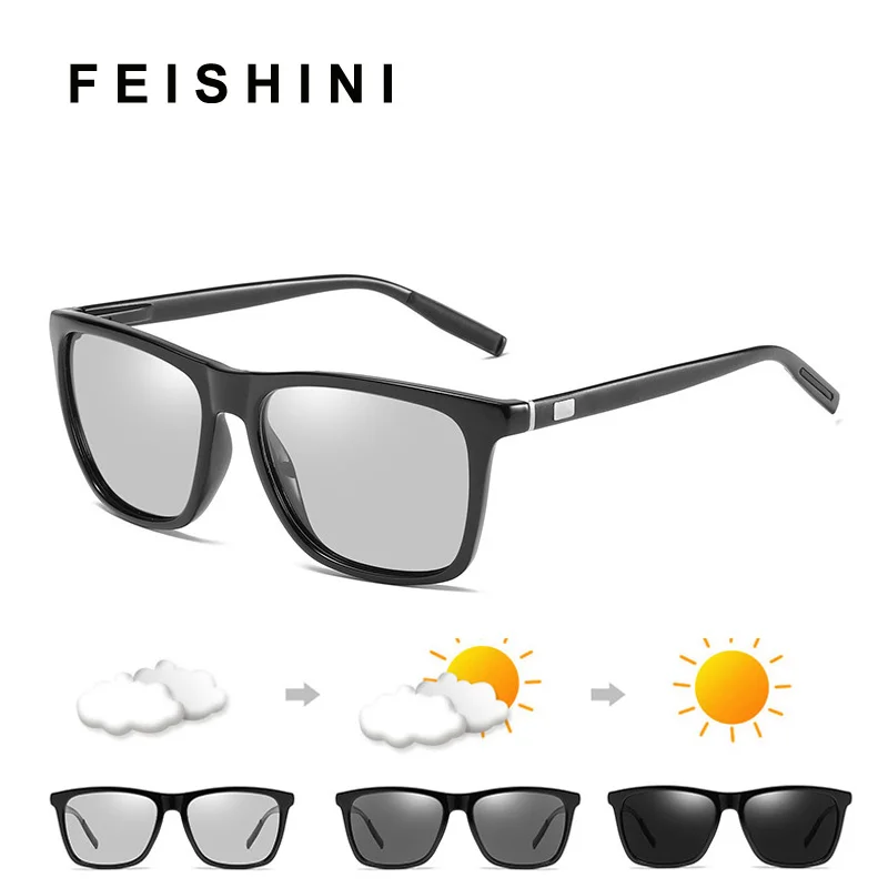 

Quality Day Night Vision Goggles Eyeglasses Polarized Sunglasses Men Square Yellow Driver Car Sun Glasses Photochromic Outdoors