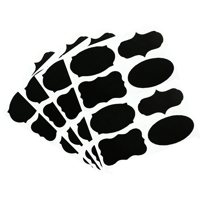 

32Pcs/Set Blackboard Sticker Multi-style Craft Kitchen Jar Organizer Labels Chalkboard Chalk Board Stickers Black Free Shipping