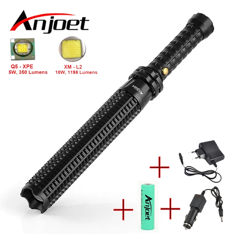 

Anjoet lanterna powerful telescoping led cree xml L2 Zoomable flashlight tactical torch baton flash light self defense 18650