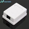 NASTAKO 2pcs/Pack Cat5 Cat5e RJ45 Wall Coupler Box Adapter 8P8C Model UTP Unshielded Single Dual Port Female Desktop Mount Boxes ► Photo 2/6