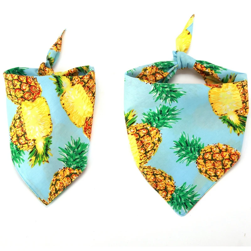 

Pet Dog Cat Bandana Bib Pineapple Printed Neck Scarf Adjustable Dog Triangular Bandage Bibs Pet Accessories