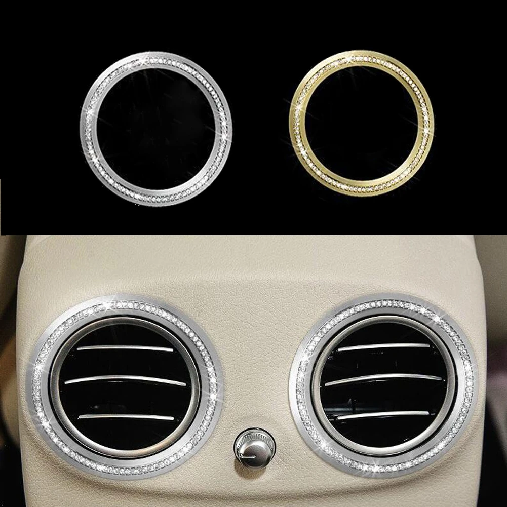 Angelguoguo Car Rear air conditioning AC outlet Vent ring cover for Mercedes Benz C class W205 2015-2017 / GLC X253 2016-2017