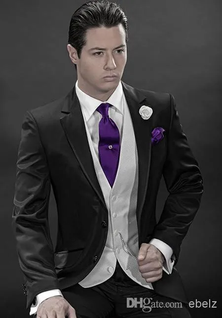 Новое поступление мужские костюмы Стиль Жених одежда смокинги Женихи мужчины вырез горловины мужские свадебные костюмы(куртка+ брюки+ жилет