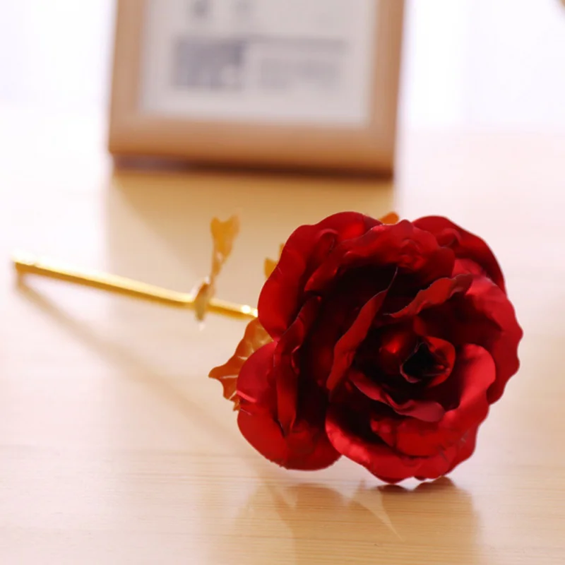 Прямая, подарок на День святого Валентина для женщин, 24 K позолоченный декор в виде цветка розы, романтический подарок на день матери, Рождество