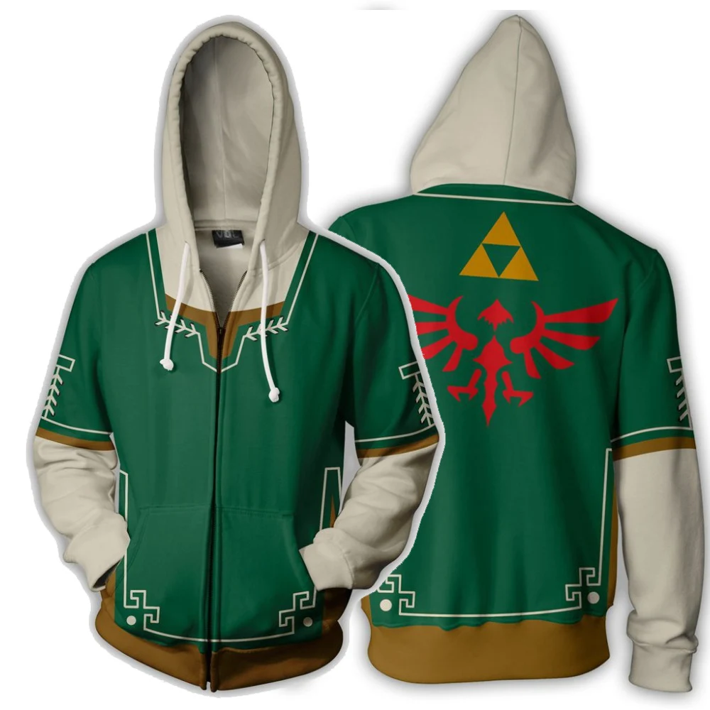

The Legend of Zelda Costume END Sweatshirts Cosplay Autumn Men European and American 3D Printing zipper Jacket Hooded sweater