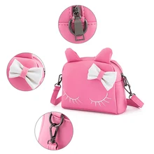 Сумка на плечо для девочек из искусственной кожи на молнии, милая сумка с бантом, детская повседневная сумка, сумки-мессенджеры FA$1