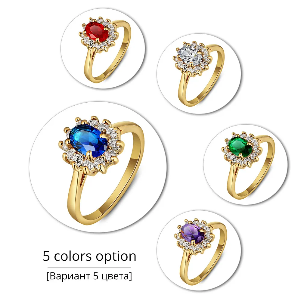 Five Color Option Rings Party Accessories Gold Color Cubic Zirconia Rings For Women Gift For Anniversary (JewelOra RI101848)
