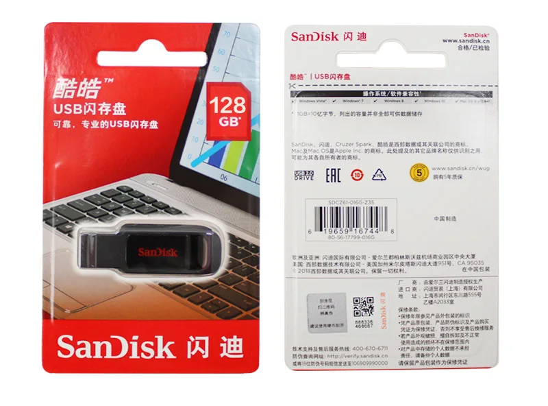 USB флешка SanDisk CZ61 USB 128 Флешка Гб 64 Гб Высокая скорость USB мини 2,0 Micro USB палка 32 Гб 16 Гб памяти накопитель