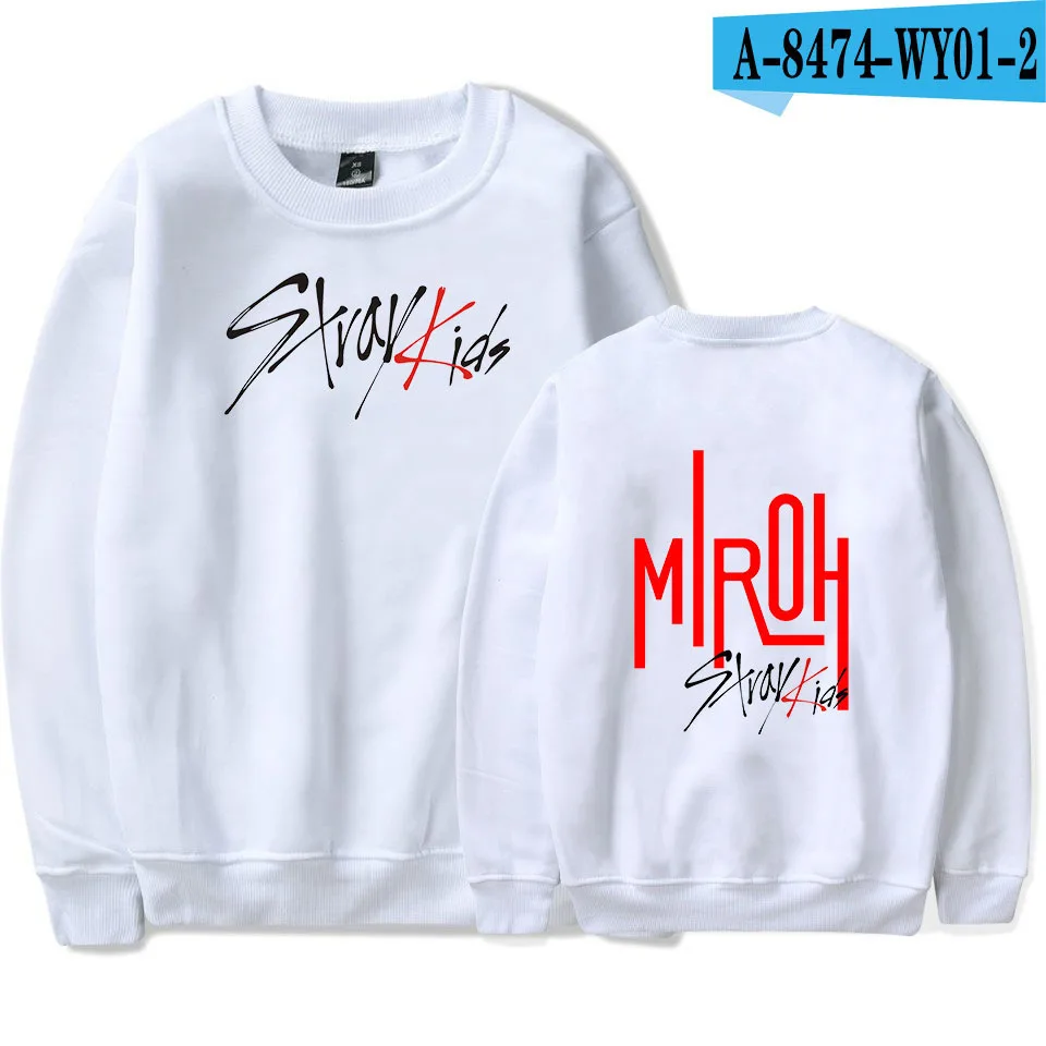 Корейская Мода Kpop StrayKids Stray Kids MIROH альбом женский/мужской свитер с капюшоном с буквенным принтом длинный рукав Crewneck толстовка - Цвет: 025