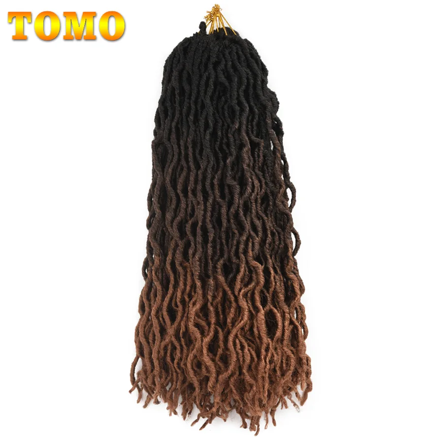 TOMO 18 дюймов Омбре блонд Faux locs вьющиеся плетеные пряди 24 пряди синтетические вьющиеся волосы плетение наращивание волос