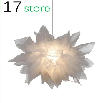 

Feather lamp bedroom lamp Nordic Europe is contracted contemporary lamps and lanterns warmth romance feather droplight