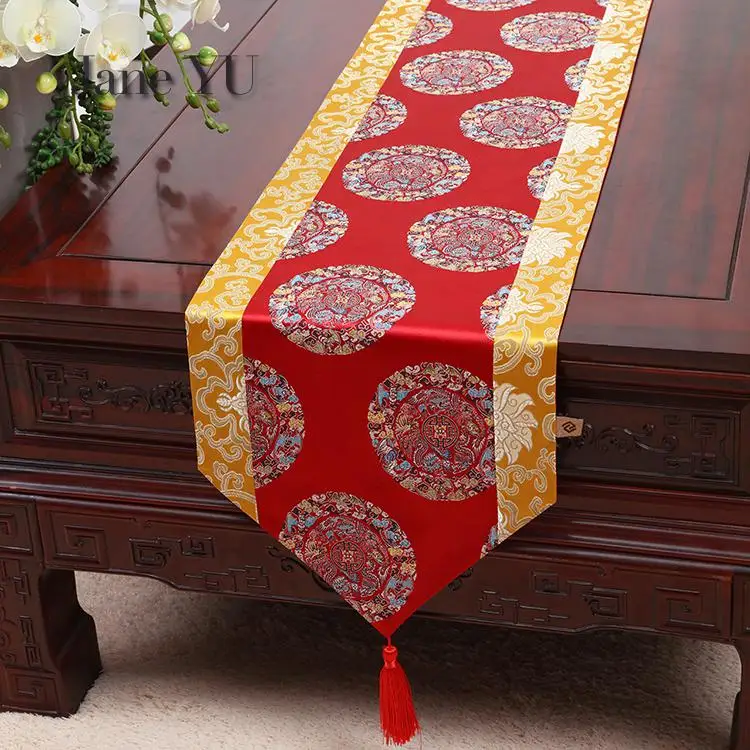 

JaneYU Chinese Pastoral Tablecloth, Table Cloth, Tea Table Cloth, Bed, Flag Cabinet, Table Mat, Long Table Flag