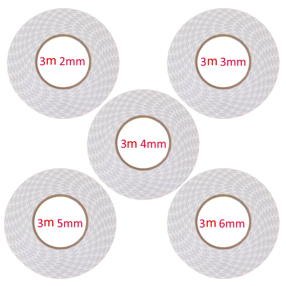 

2mm 3mm 4mm 5mm 6mm 3M Double Sided Tape Sticky White for Mobile Phone LCD Pannel Display Screen Repair