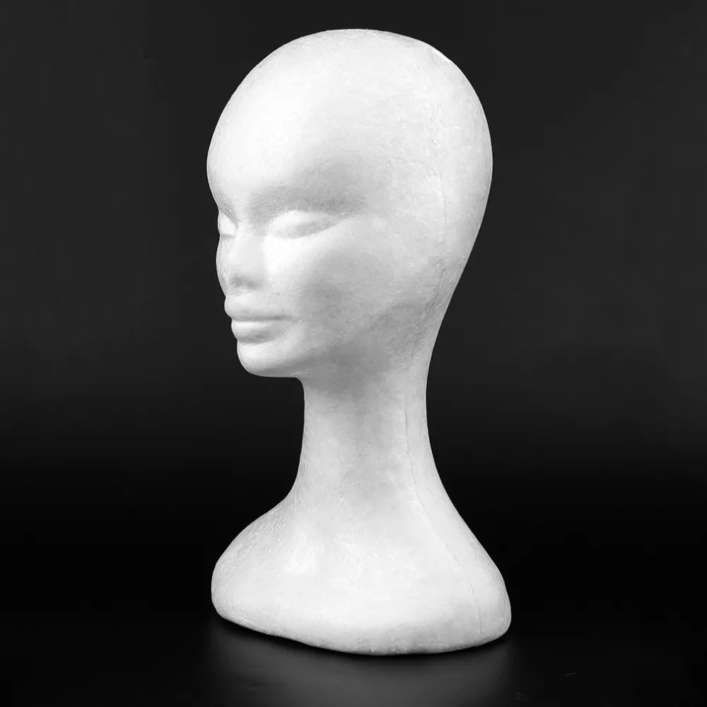 Прочный Длинный тип Женский манекен голова модель пузырьковый парик в шляпе и очках дисплей манекен голова с ушами