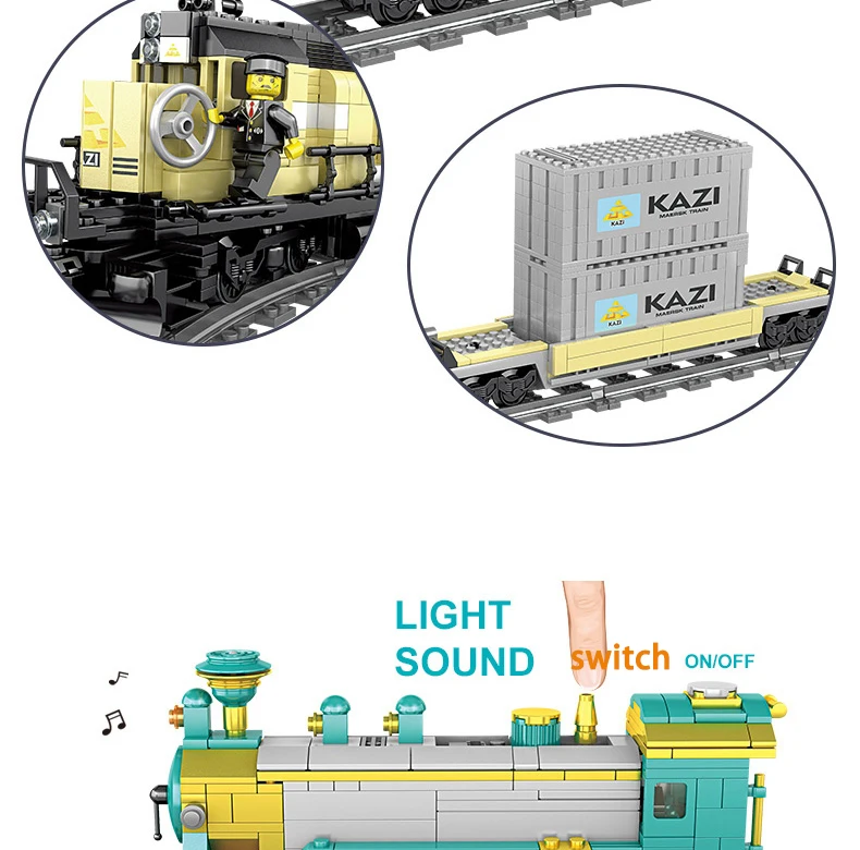 KAZI Technic питание от электросети Совместимо с Kazi классические гибкие городские Железнодорожные Строительные блоки для мальчиков Игрушки для детей