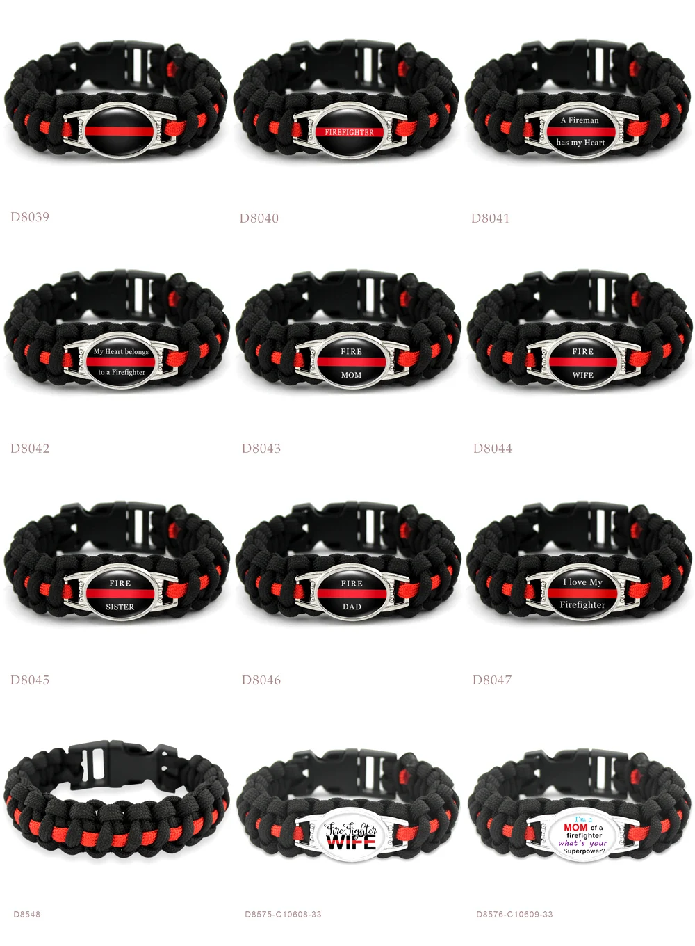 رجال الاطفاء اطفاء شقيقة أمي زوجة أبي سحر أساور بقاء paracord 25*18 ملليمتر زجاج قبة كابوشون مجوهرات رجال نساء هدية