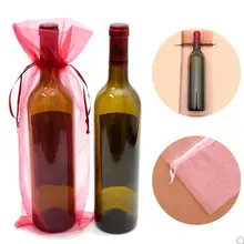 Один мешок для штор Вина Подарочный букет шампанское красное вино органза бутылка набор бутылки вина мешок пряжи