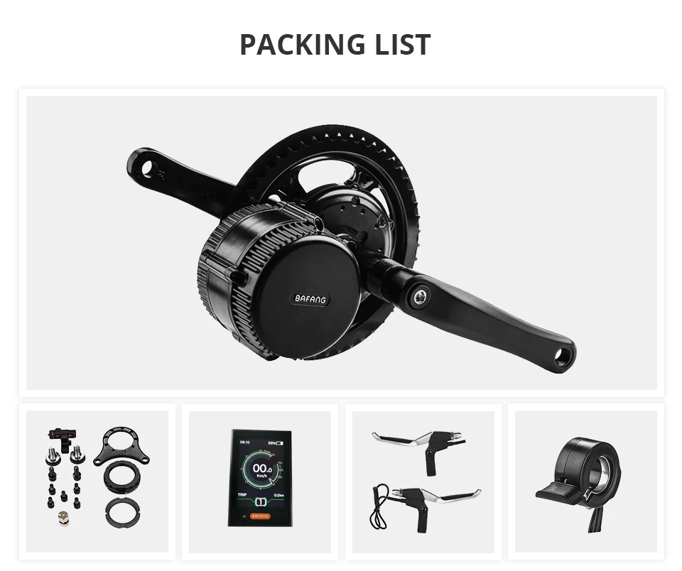 Cheap BAFANG 36V 250W Mid Drive Motor Bafang BBS01 8FUN Electric Bicycle Motor Kits Mid Drive Bafang BBS01B Motor Kit C18 Display 11