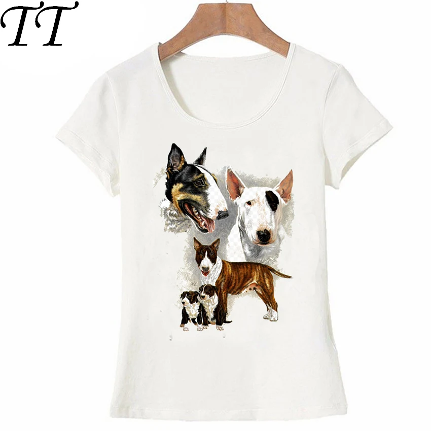 

I Love my friend Bull Terrier art maiden T-Shirt Summer novelty women t-shirt funny dog print cute girl Tops ladies casual Tees