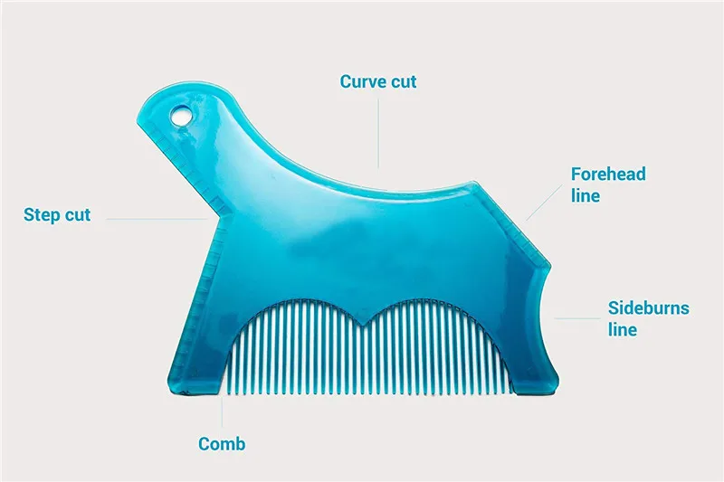 Инструмент для формирования бороды и укладки, гребень для бритья для идеальной линии, контроль за краями, мужской гребень для бороды, обрезка волос, шаблоны, шейпер, 1 шт