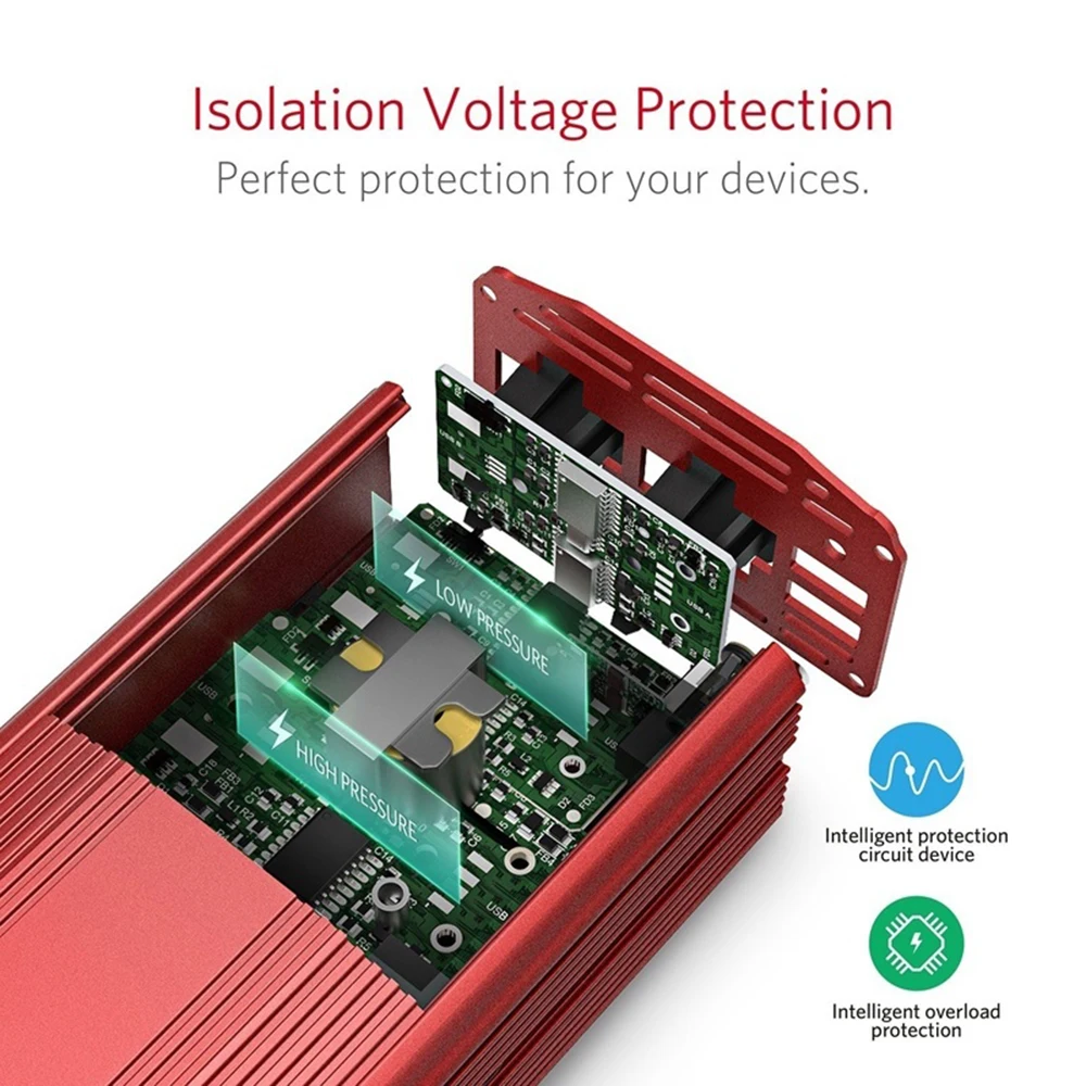 Двойной USB портативный автомобильный инвертор зарядное устройство 150 Вт DC 12 В в AC 110 В/220 В адаптер преобразователя модифицированный синусоидальный инвертор мощности