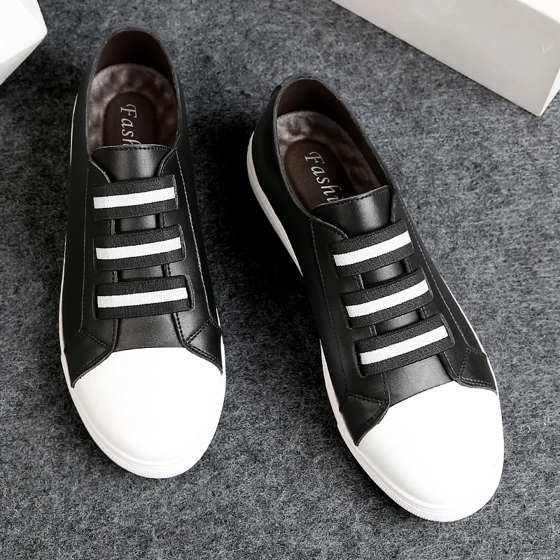 

Size 37~46 Full Grain Leather Men Shoes 2018 Fashion Comfortable sneakers Men Casual Shoes #AB1801