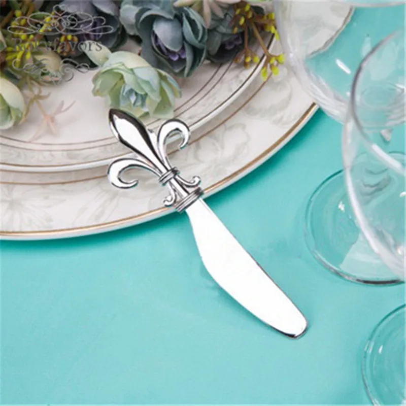 FREE SHIPPING 50PCS Fleur de Lis Stainless Steel Butter Spreader Favors