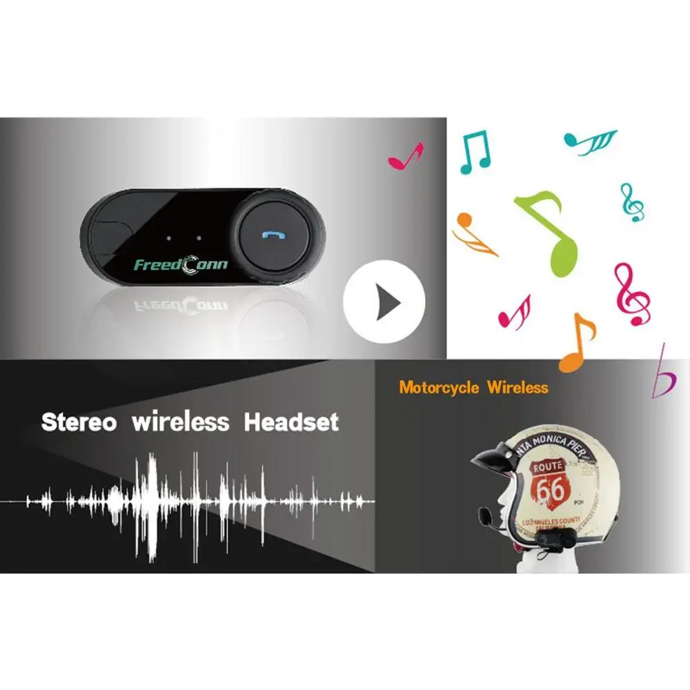 

T-COMOS Motorcycle Helmet Interphone Wireless Earphone Intercom Headphone